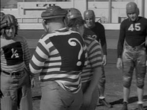 Moe, Larry and Curly as inept football players in Three Little Pigskins