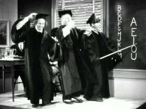 Swinging the Alphabet - song lyrics, as performed by the Three Stooges in Violent is the Word for Curly